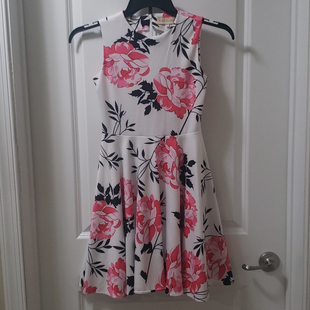Pink & black floral dress